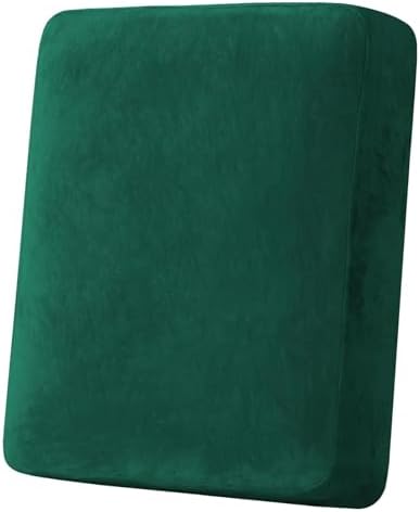 H.VERSAILTEX Velvet Stretch Couch Cushion Cover Plush Cushion Slipcover for Chair Cushion Furniture Protector Seat Cushion for Sofa Cover (1 Piece Armchair Cushion Covers, Vintage Green) by HVERSAILTEX