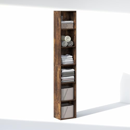 Furinno Cubicle 6-Tier Closet Organizers and Storage, Closet Organizer, Open Shelf Closet Storage, 21.1" W, for Wardrobe, Bedroom, Living Room, Amber Pine - Image 4