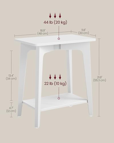 VASAGLE Side Table, 2-Tier Small Rectangular End Table, Nightstand - Image 3