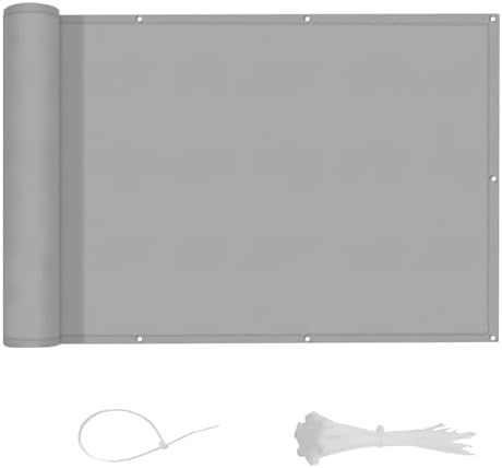 LOVE STORY 2.5' x 10' Waterproof Balcony Privacy Screen Cover, Grey by LOVESTORY