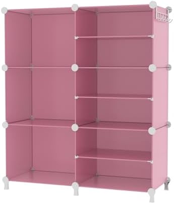 AWTATOS 6 Cube Closet Organizer Storage Shelves, Pink by AWTATOS
