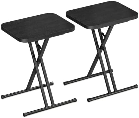 Kitstorack Folding TV Tray Tables Set of 2, No Assembly, Rounded Metal Rims by Kitstorack