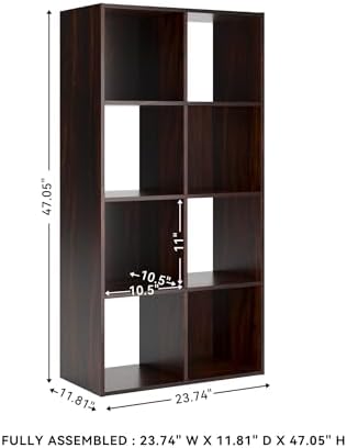 Signature Design by Ashley Glosmount 8 Cube Storage Organizer or Bookcase, Cherry & Light Brown - Image 3