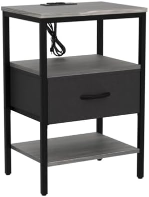 SUPERJARE Nightstand Set of 2 with Charging Station, USB-C Port, End Tables - Image 4