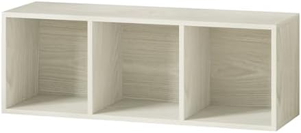 IOTXY DIY Modular Cubby Bookcase - Stackable 3-Cube Open Bookshelf, Oak by IOTXY