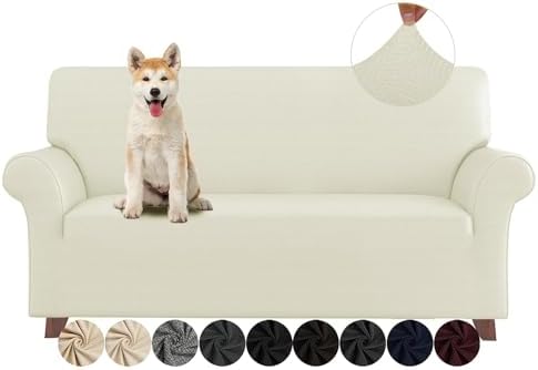 ZNSAYOTX Couch Covers for 3 or 4 Cushion Couch High Stretchy Spandex Pet Friendly Sofa Slipcover 1 Piece Non Slip Couch Covers Extra Large Furniture Protector (Light Beige, XL Sofa) by ZNSAYOTX