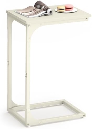 VASAGLE C-Shaped End Table, Small Sofa Side Table with Metal Frame by Unknown