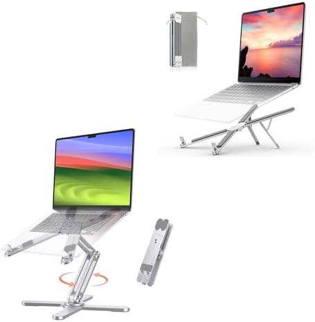 OMOTON 360° Rotating Laptop Stand and Foldable & Portable Laptop Stand for Desk by OMOTON