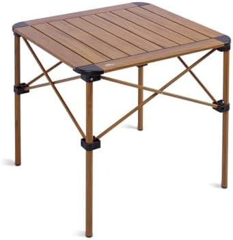 iClimb Lightweight Stable Alu. Folding Square Table Roll Up Top (Nature, M) by iClimb
