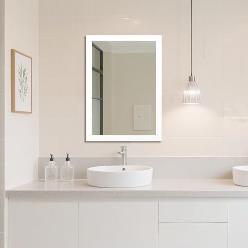 Bathroom Mirror for Over Sink 36x24 Inch Rectangular Wall Mirror, White by Ruomeng