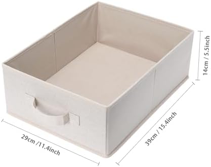 Clothings Collapsible Storage Bins, Foldable Organizers and Storage Baskets Cube Storage Bin for Bedroom Living Room (4 Pack) (Flaxen, 15.4x11.4x5.5inch) - Image 2