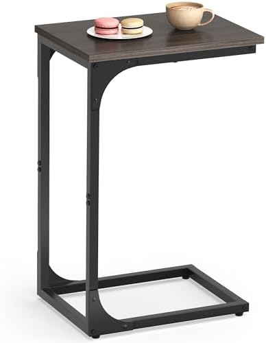 VASAGLE C-Shaped End Table, Small Sofa Side Table with Metal Frame by Unknown