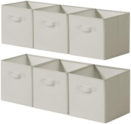 Cupic Cupid 6-Pack 11x11 Storage Cubes, Storage Organizer Bins, Light Gray by CupicCupid