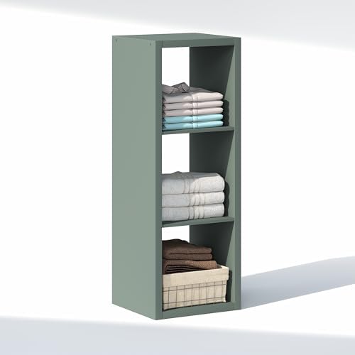 Furinno Cubic Extra Thick 3-Cube Closet Organizers and Storage, Sage Green - Image 5