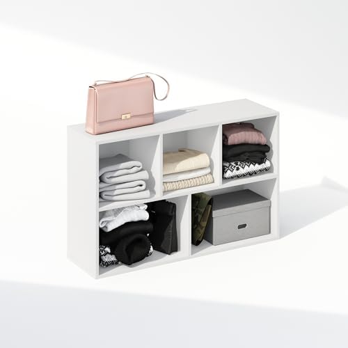 Furinno Reed Closet Organizers and Storage, 5-Cube Reversible Closet Shelves, Closet Organization Shelf, 9.4 x 19.5 x 31.5, for Bedroom, Closet, White - Image 5