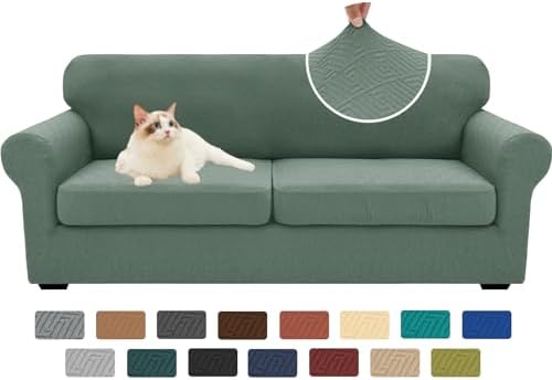 XINEAGE 3-Piece Stretch Sofa Cover, Washable Couch Covers for Dog by XINEAGE