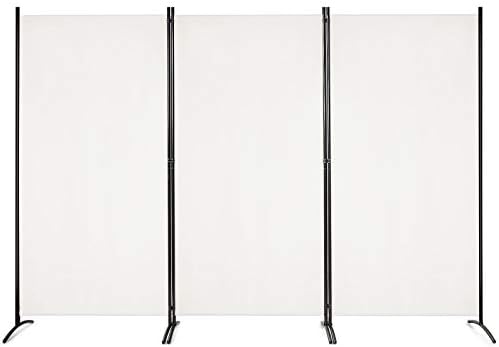 Giantex 6 Ft Tall 3 Panel Room Divider White, Lightweight Portable Folding Privacy Screen, Freestanding Partition Wall Divider and Separator for Bedroom Home Office Apartment Studio by Giantex