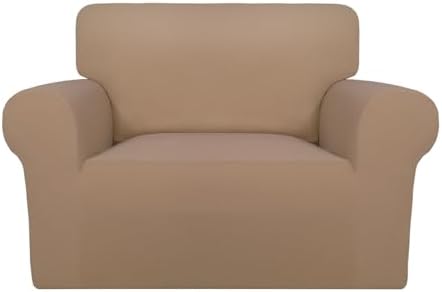 PureFit Super Stretch Sofa Slipcover – Spandex Non Slip Soft Couch Sofa Cover, Washable Furniture Protector with Non Skid Foam and Elastic Bottom for Kids, Pets (Oversized, Camel) by PureFit