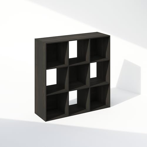 Furinno PELLI Book Shelf, 9-Cube Bookshelf, 3x3 Cube Storage Organizer Bookcase, 11.7 x 35.3 x 35.4, for Living Room, Bedroom, Home Office, Espresso - Image 3