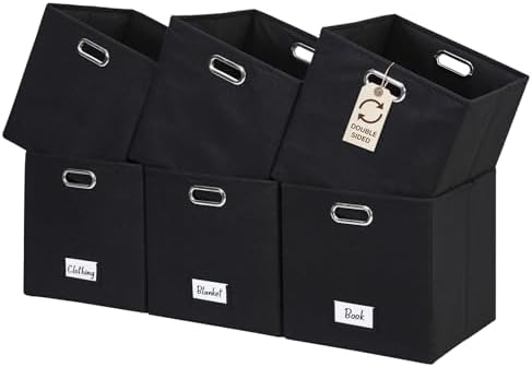 DECOMOMO Felt Storage Bins, 11 inch Cube Storage Bin with Labels by DECOMOMO