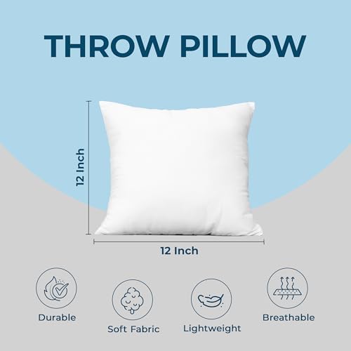 Utopia Bedding Throw Pillows, Decorative 12x12 Pillow Inserts, Set of 4 - Image 4