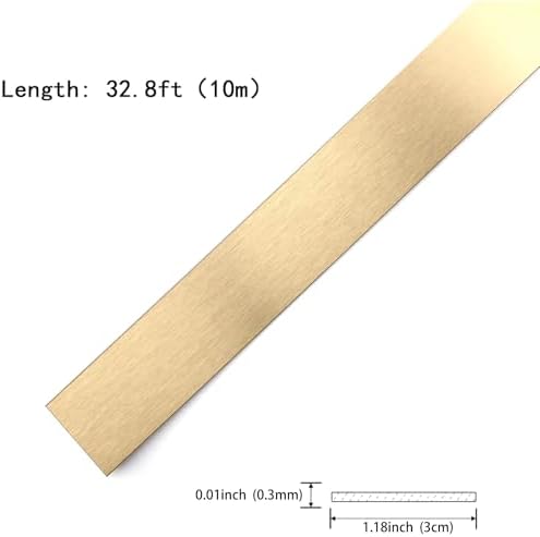 Gold Metalized Brushed Finish Molding Trim, Peel and Stick Strip for Mirror Frame, Wall, Fireplace and Home DIY Decoration (32.8 ft x 1.18 inch) - Image 2