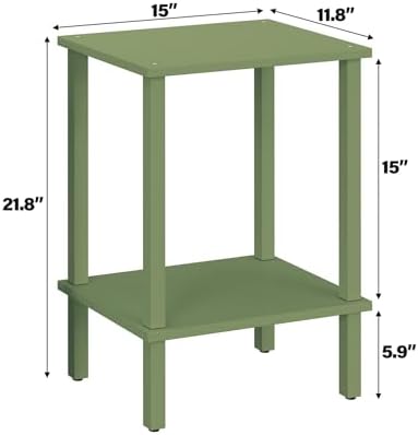 TUTOTAK End Table, Set of 2, Side Table, Nightstand, 2-Tier Storage Shelf - Image 3