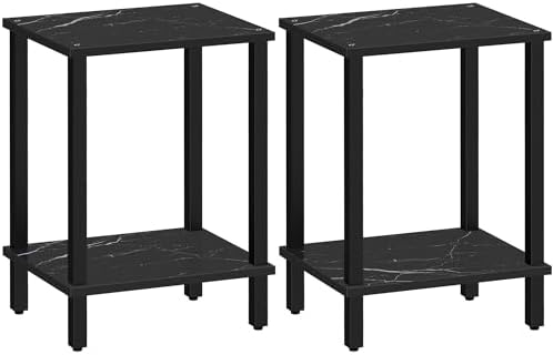 TUTOTAK End Table, Set of 2, Side Table, Nightstand, 2-Tier Storage Shelf - Image 7