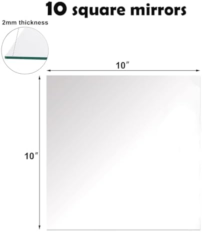 10" Pack Square Mirror Centerpieces for Tables Decorations, 10 Pack Acrylic Square Mirror Tray Candle Plate 2mm Thickness Mirror Centerpiece Table Decorations for Wedding Decorations Party, Wall Decor - Image 5