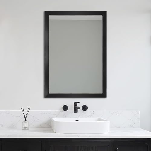 Bathroom Mirror for Over Sink 36x24 Inch Rectangular Wall Mirror, Black - Image 6