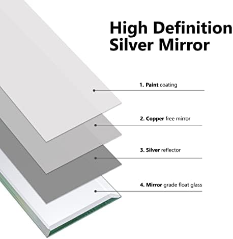 3" X 10" Glass Mirror Subway Backsplash Kitchen Bathroom Beveled Edge Brick Tile (Silver, 10 Tiles 2sq.ft) - Image 6