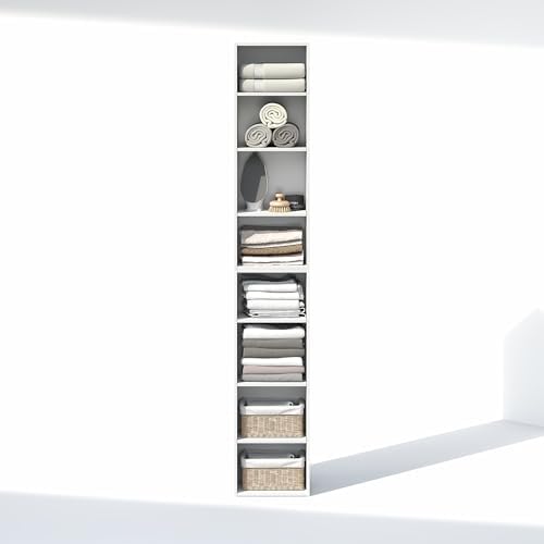 Furinno PASIR 8-Tier Closet Organizers and Storage, Open Shelf, Storage Organizer, 12-Inch Width, for Closet, Bedroom, White - Image 6