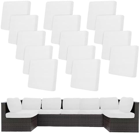 14 Pcs Outdoor Cushion Covers, Patio Sofa Cushion Covers Replacement by BIETYONE