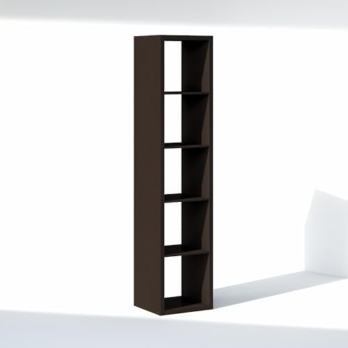 Furinno Cubic Extra Thick 5-Cube Closet Organizers and Storage, Dark Oak - Image 7