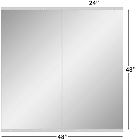 Home Gym Mirror for Wall, 48" x 24" x 2PCS Frameless Full Length Mirror - Image 3