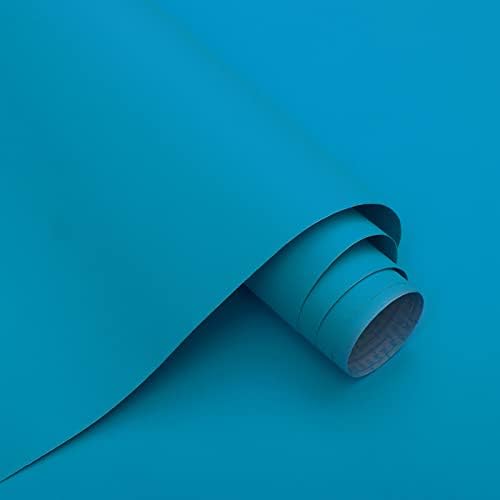 15.7"x118" Peel and Stick Wallpaper - Blue for Bedroom and Bathroom - Renter Friendly Removable Vinyl Matte by Micpolo