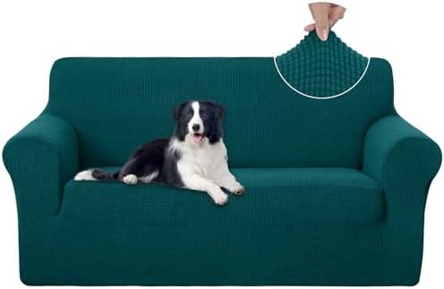 U-NICE HOME Oversized Stretch Loveseat Couch Cover, Blue by U-NICEHOME
