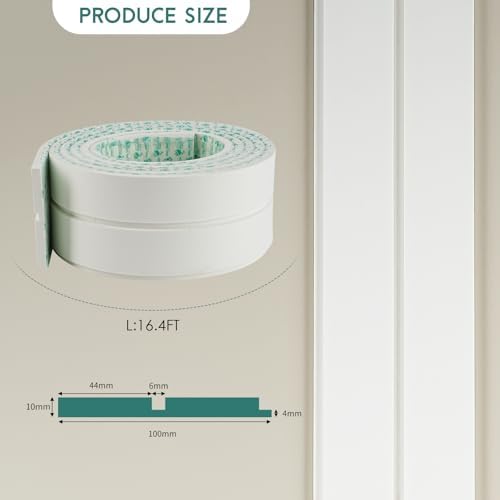 White 4-inch EVA molding Trim, 3D Flexible Corrugated self-Adhesive Panel, Suitable for TV Accent Walls, playroom and Modern Interior Decor (16.4 FT) - Image 2