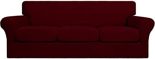 Easy-Going 4 Pieces Stretch Sofa Cover for 3 Cushion Couch Washable by Easy-Going