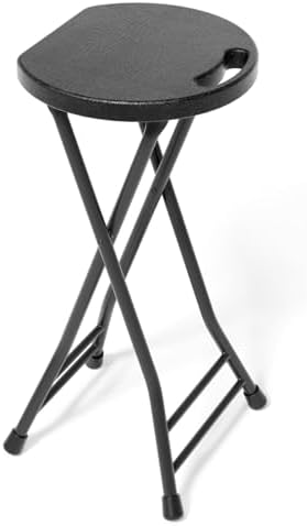 LEDLAY24 Inch Folding Stool with Handle - 500LBS Capacity Portable Foldable Stool with Non-Slip Feet, Heavy-Duty Steel & Plastic Collapsible Stool for Indoor Outdoor Use, Black by Unknown