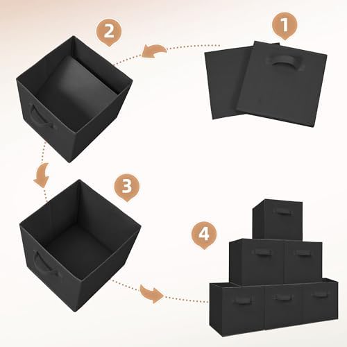 STORAGE MANIAC Storage Cubes, 11 Inch 8 Pack Collapsible Fabric Shelf Bins - Image 6