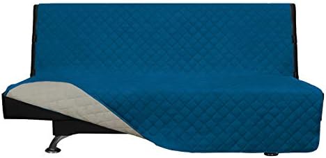 Easy-Going Reversible Couch Cover, Large Futon Sofa, Peacockblue/Beige by Easy-Going