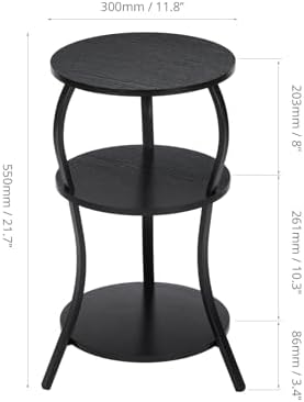 YEAKOO Small Round Side Table,3-Tier Slim Waist End Table for Small Spaces - Image 3