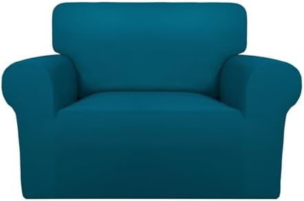 PureFit Super Stretch Sofa Slipcover – Spandex Non Slip Soft Couch Sofa Cover, Washable Furniture Protector with Non Skid Foam and Elastic Bottom for Kids, Pets (Oversized, Peacock Blue) by PureFit