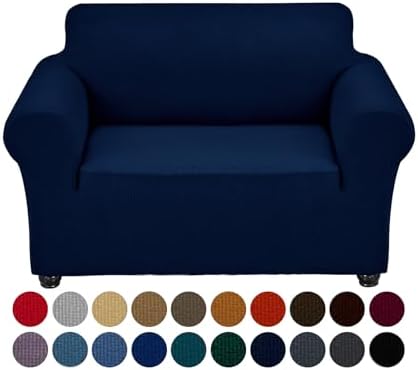 Joccun Stretch Chair Couch Cover,1-Piece Sofa Slipcover Spandex Jacquard Fabric Sofa Covers with Elastic Bottom,Washable Furniture Protector for Dogs,Cats,Kids(Armchair,Navy) by Joccun