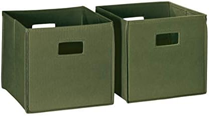 RiverRidge Folding Storage Bins - 2-pack of 10in Tall Olive Cubes by RiverRidgeHome