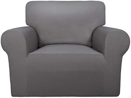 PureFit Stretch Chair Covers Fleece Couch Covers for Sofa Light Gray by PureFit
