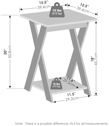 Furinno TIDUR 2-Tier Oval Night Stand with Open Shelf, Espresso - Image 2