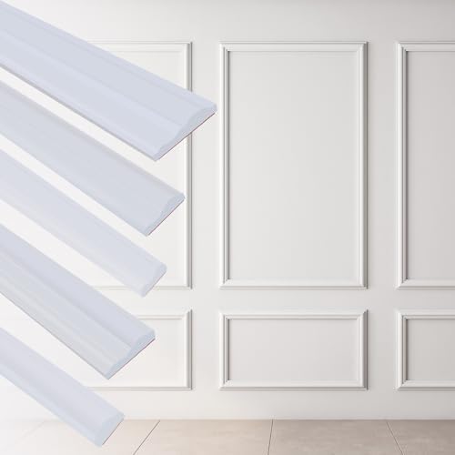 Hungbak 240"L x 1"W Peel and Stick Chair Rail Panel Molding, Pre-Primed Trim for Home Decoration & Wall Protection - Image 3