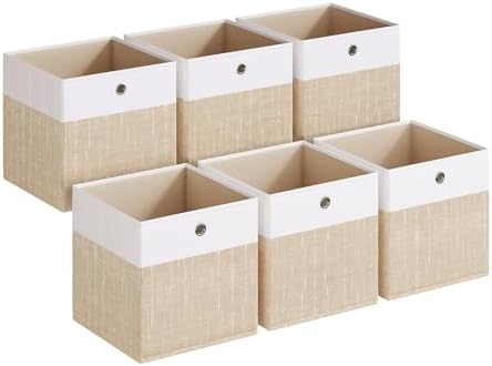 SONGMICS Storage Cubes, Set of 6 Foldable Organizer Boxes with Handles by Unknown